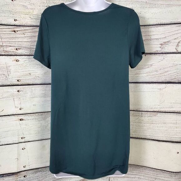 Lime & Chili Green Criss Cross Neck Short Sleeve Tunic Top Women’s XL - Picture 4 of 7